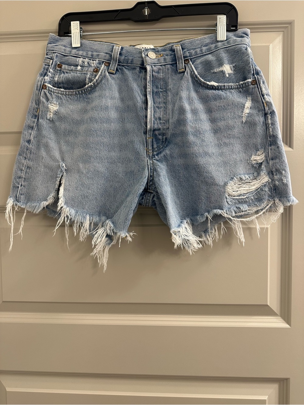 Agolde Long Parker Denim Shorts